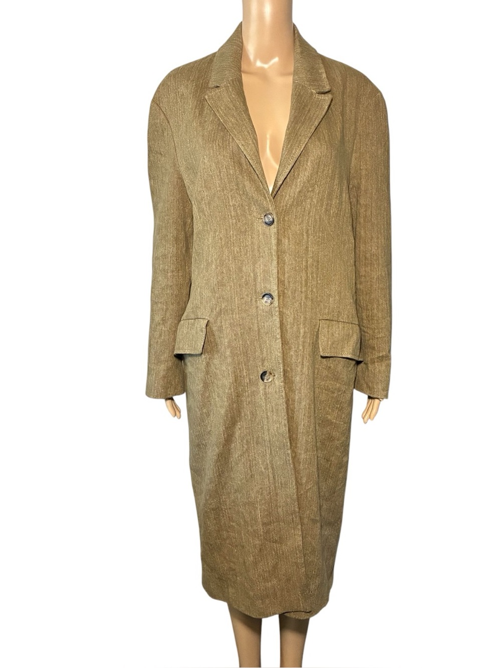 Zara Women's Trench Coat Jacket S Button Closure Flap Pockets Lapel Long Sleeve